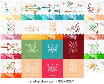 Square banners with linear elements Square banners with linear elements