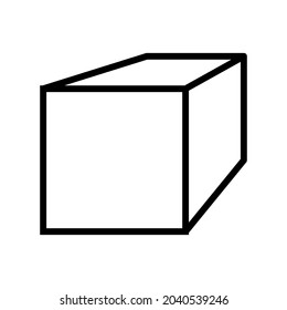 square bar metal profile line icon vector. square bar metal profile sign. isolated contour symbol black illustration