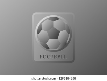 Square base and gray football engraved pattern, Gray background