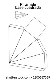 Square base pyramid to cut out to study geometric shapes at school