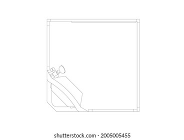 square bathtub sketch vector design