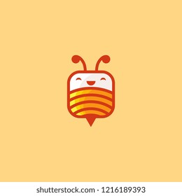 Square Bee Cute Character