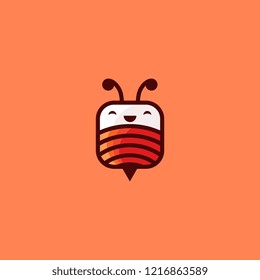 Square Bee Cute Character