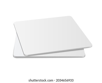 Square beermat, bierdeckel isolated on white background with shadow.