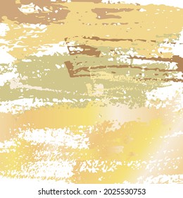 The square beige background is smeared with paint. Vector illustration