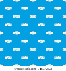 Square belt buckle pattern repeat seamless in blue color for any design. Vector geometric illustration