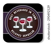 Square beverage coaster isolated on white background. Vector illustration