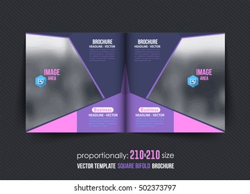 Square Bi-Fold Brochure. Corporate Leaflet, Cover Design