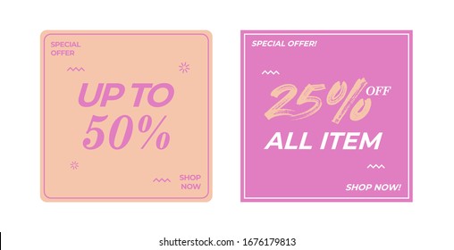 SQUARE BIG SALE BLACK FRIDAY SUMMER SALE DISCOUNT TEMPLATE