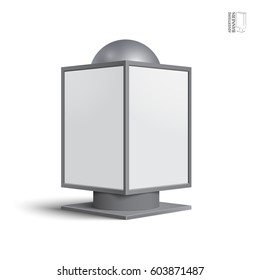Square billboard lightbox, on a white background. Illustration for your design.
