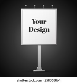 Square billboard ready for new advertisement, excellent vector illustration, EPS 10