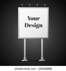 Square billboard ready for new advertisement, excellent vector illustration, EPS 10