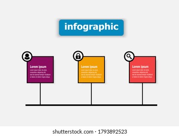 Square billboard vector design template for illustration. Planning presentation business infographic template with 3 options. Creative concept planning used for web banner, diagram, layout, workflows.