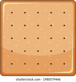 Square biscuit in cartoon style isolated illustration