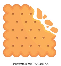 Square biscuit icon cartoon vector. Cookie food. Snack sugar