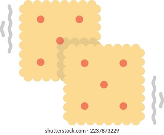 square biscuits illustration in minimal style isolated on background