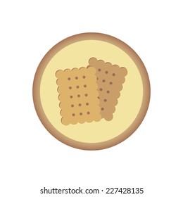 square biscuits round flat icon