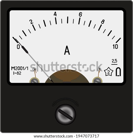 A square black ammeter M2001 (year 1982) for 10 ampere of direct current