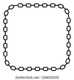 Square black chain frame. Minimal style. Isolated element on white background. Vector illustration.