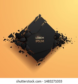 Square black explossive banner template