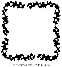 Quadratischer schwarzer Rahmen im Doodle-Stil auf weißem Hintergrund