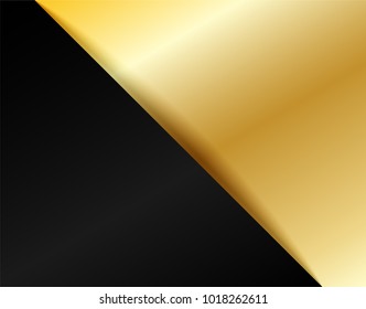 Square Black  Golden abstract background design with Gradient and shadows. Vector