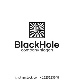 Square Black Hole Logo Design Template