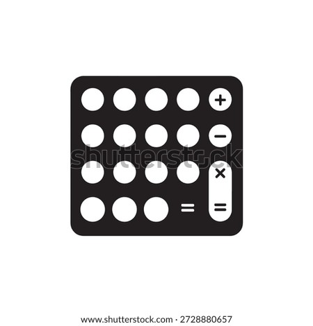 A square black icon representing a calculator numeric keypad with plus minus and equal symbols.