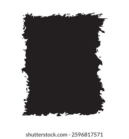 Square Black Rustic Rough Torn Paper Frame Background Vintage Retro Style with Copy Space
