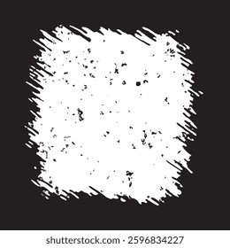 Square Black Slanted Brush Stroke Rough Frame Background with White Copy Space