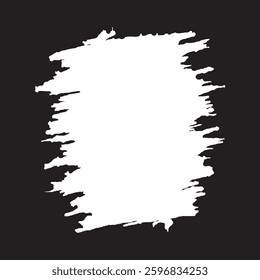 Square Black Slanted Brush Stroke Rough Frame Background with White Copy Space