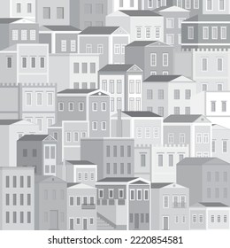 Square black and white background with many houses, flat vector, residential area, real estate