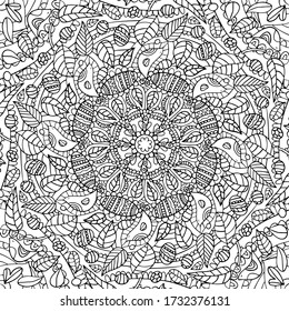 Adult Coloring Page Seamless Zendoodle Vector Stock Vector (Royalty ...
