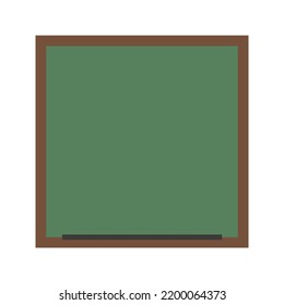 Square blackboard vector  illustration isolated on white background. School board and pointer illustration. Green empty vector chalkboard, simple school board frame, for chalk writing and drawing.
