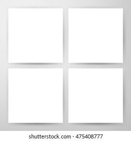 Square Blank Flyers Mockup. Vector Illustration Of Paper Posters Design For Promotion.