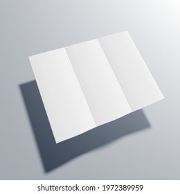 Square Blank Open Three Fold Brochure Or Leaflet. EPS10 Vector