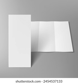 Square Blank Open Three Fold Brochure Or Leaflet. EPS10 Vector