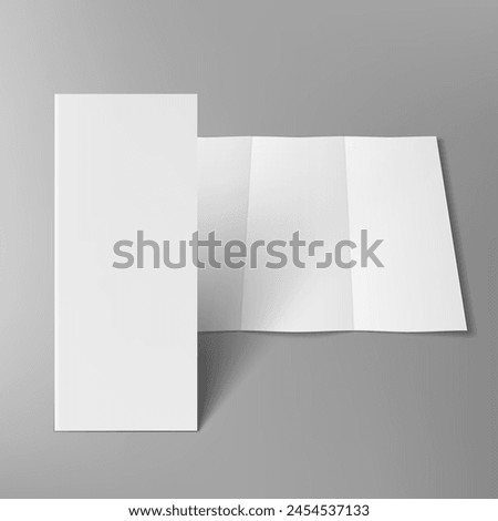 Square Blank Open Three Fold Brochure Or Leaflet. EPS10 Vector