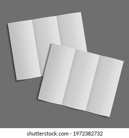 Square Blank Open Tri-fold Brochure Or Leaflet. EPS10 Vector