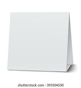 Square blank paper table card isolated