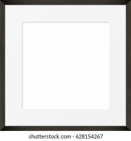 Square Blank picture frame template. Realistic black frame