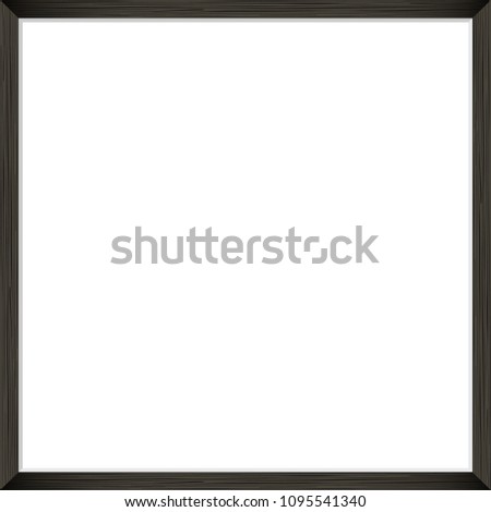 Square Blank picture frame template. Realistic black wooden frame for photo or poster.