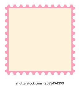 Square Blank postage stamp template. Mockup postage stamp. Postage stamp border.