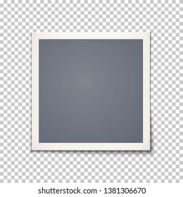 Square blank retro, vintage photo frame. Vector illustration.