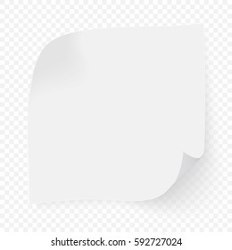 Square blank sheet of paper isolated on white with clipping path