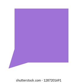 Square blank speech bubble sign or empty map pin icon isolated on white background. The design graphic element is saved as a vector illustration in the EPS file format