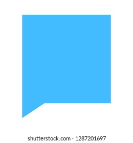 Square blank speech bubble sign or empty map pin icon isolated on white background. The design graphic element is saved as a vector illustration in the EPS file format