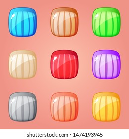 Square block puzzle 9 color line watermelon for match 3 games.