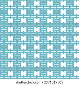Square blocks and chains seamless pattern vecter. Geometric shape created from blue lines. Design for background, wallpaper, book cover, wrapping paper, fabric, cloth, shirt, skirt, print, decoration.