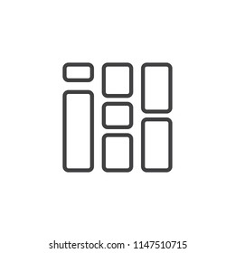 Square Blocks outline icon. linear style sign for mobile concept and web design. layout line vector icon. Symbol, logo illustration. Pixel perfect vector graphics